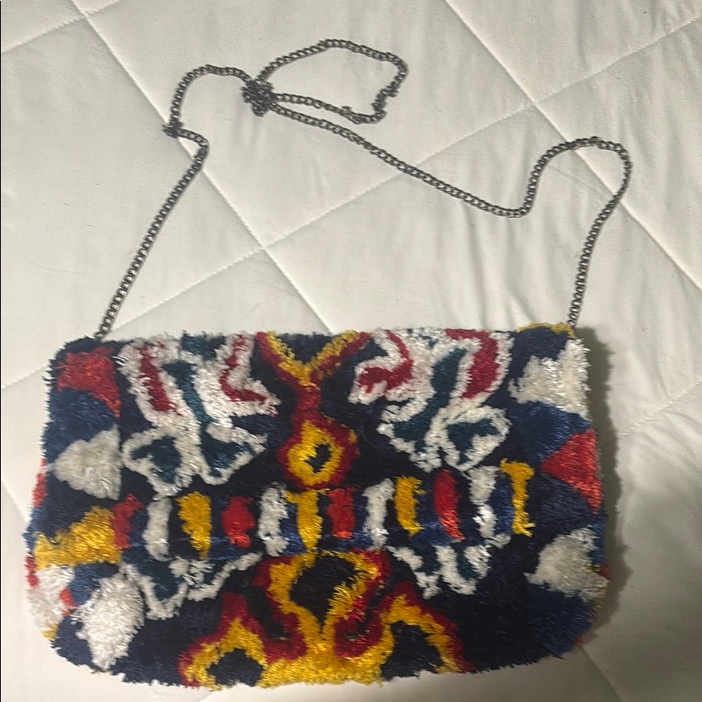 Sole Society Red and Yellow Crossbody Bag with Geometric Design